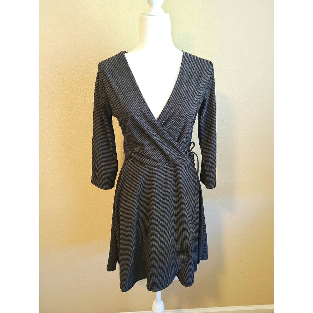 Grey Wrap Style Dress NWT